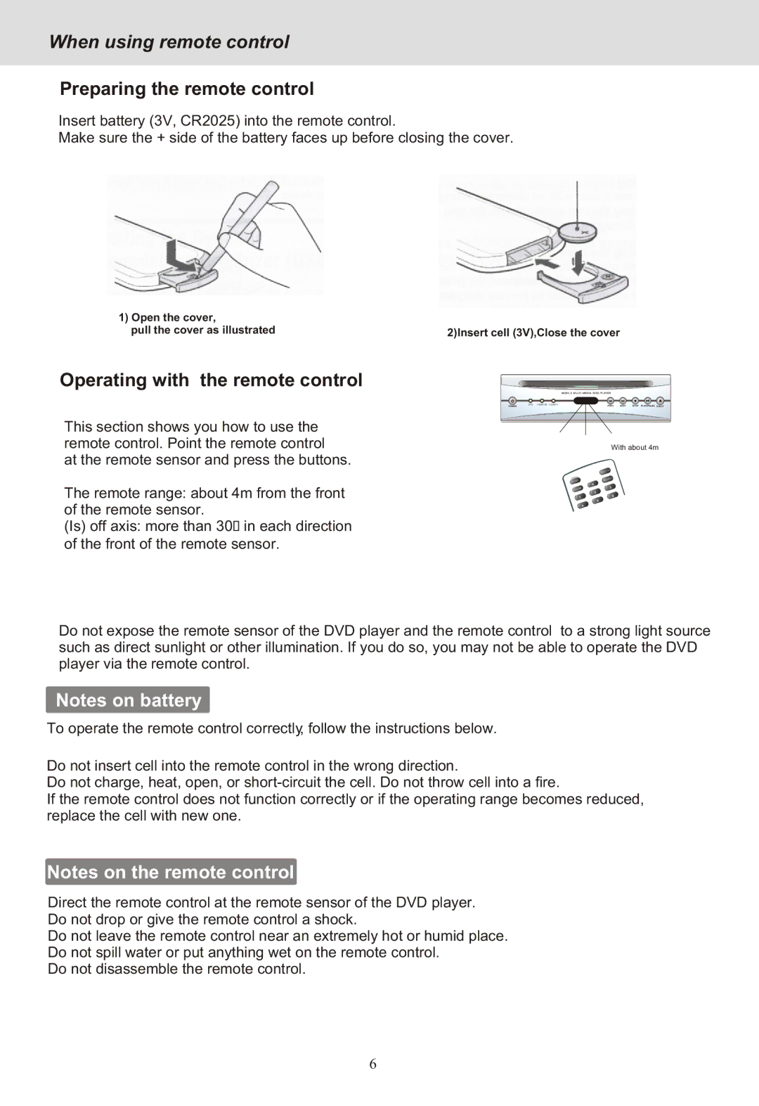 Yamakawa MP-28 manual When using remote control, Preparing the remote control, Operating with the remote control 