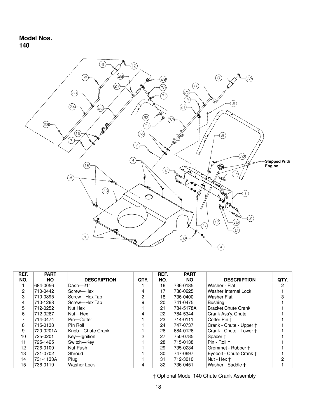 Yard Machines 152, 140 manual Model Nos 