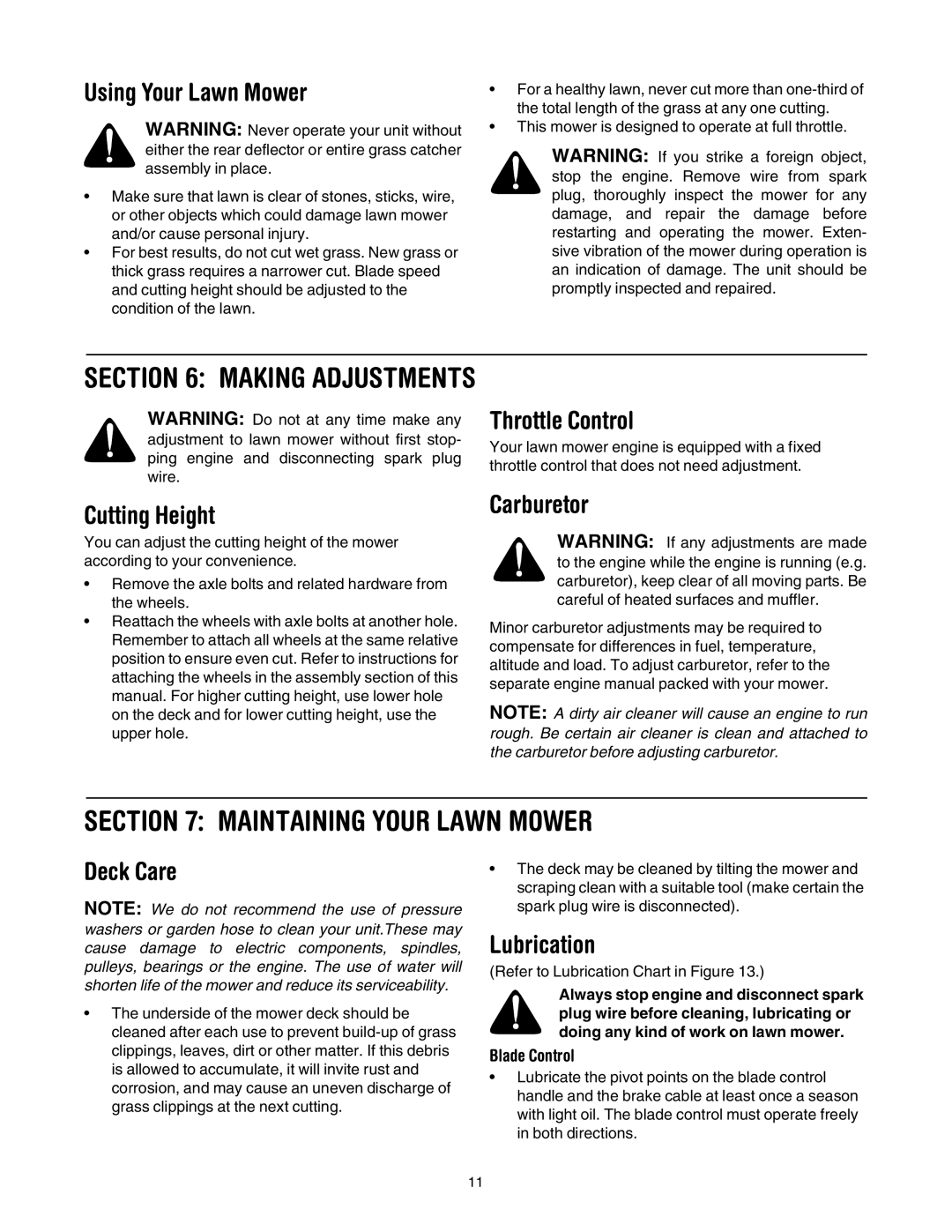 Yard Machines 20 manual Maintaining Your Lawn Mower 