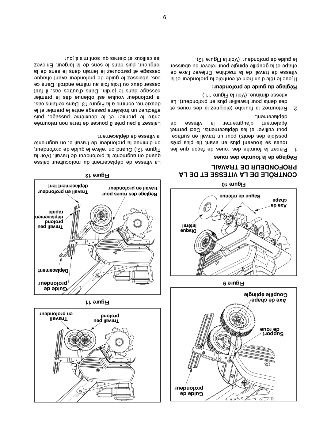 Yard Machines 300 manual Travail DE Profondeur, LA DE ET Vitesse LA DE Contrôle 