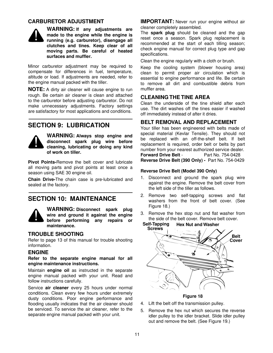 Yard Machines 340 Thru 390 manual Lubrication, Maintenance 