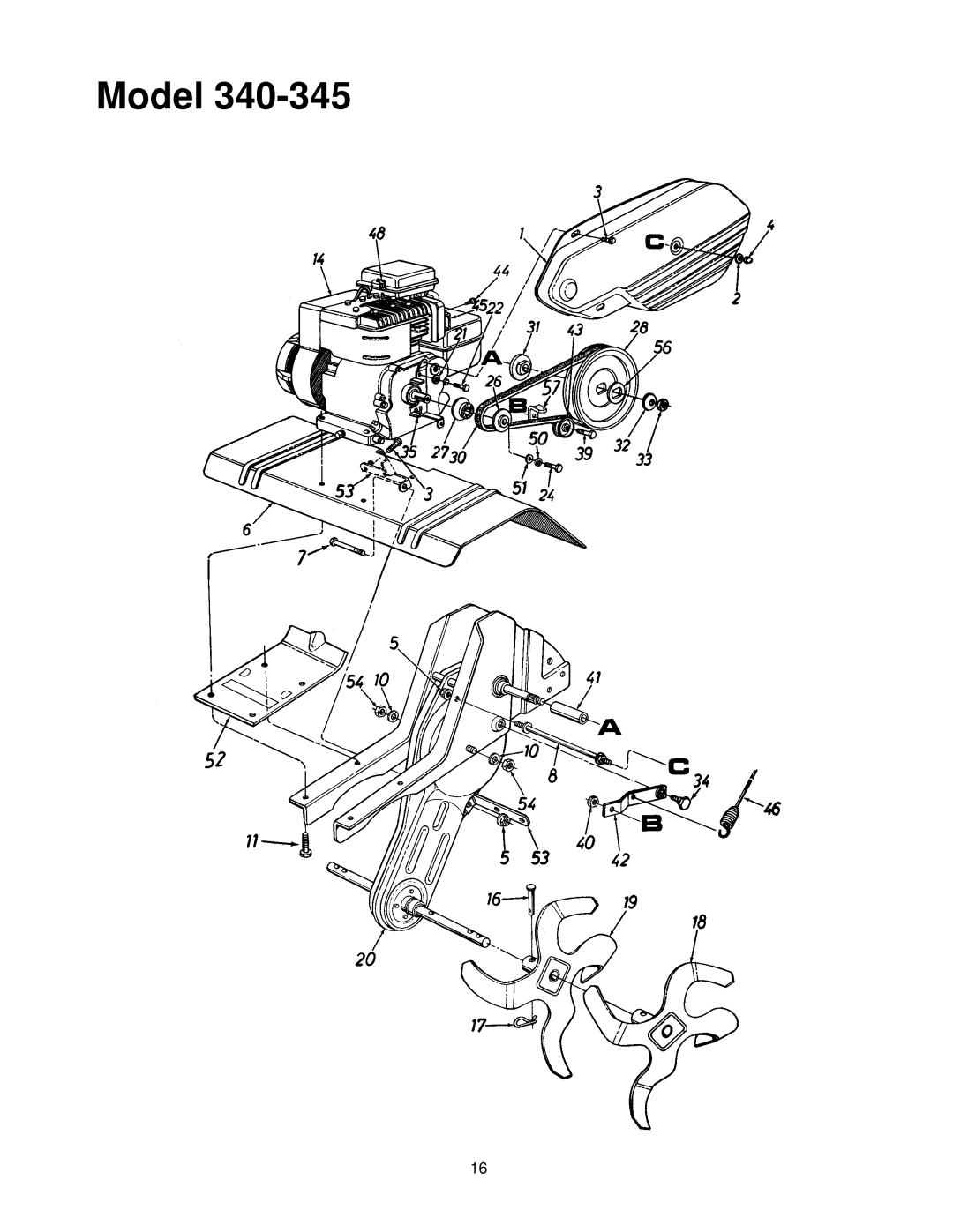 Yard Machines 340 Thru 390 manual Model 