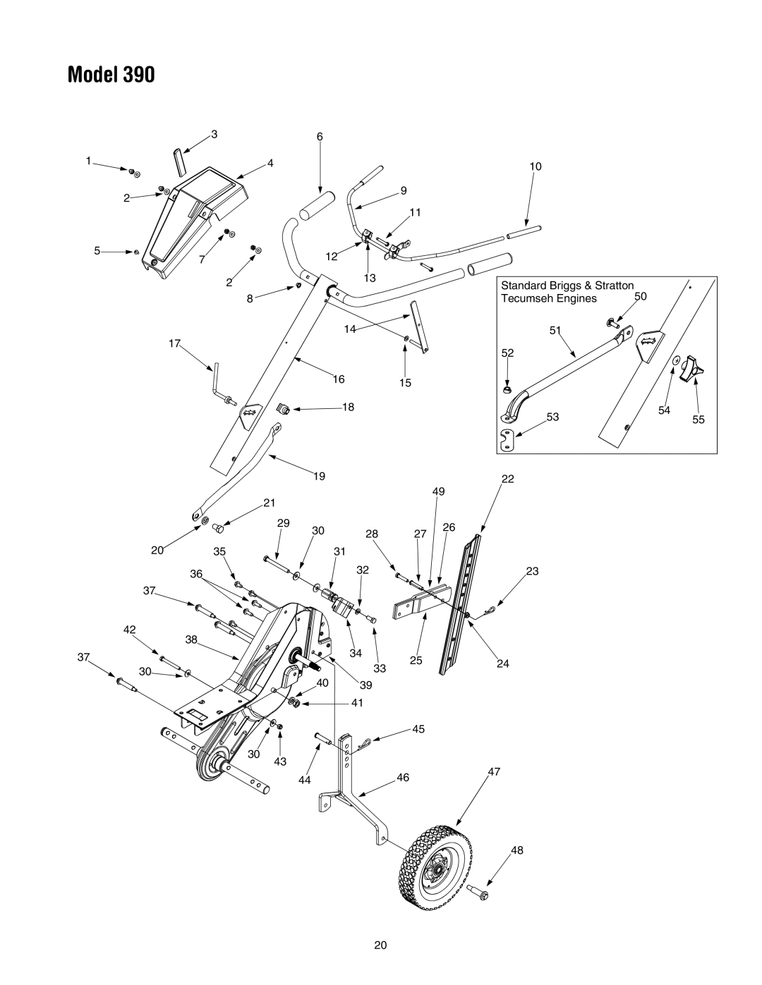 Yard Machines 390 manual Model 