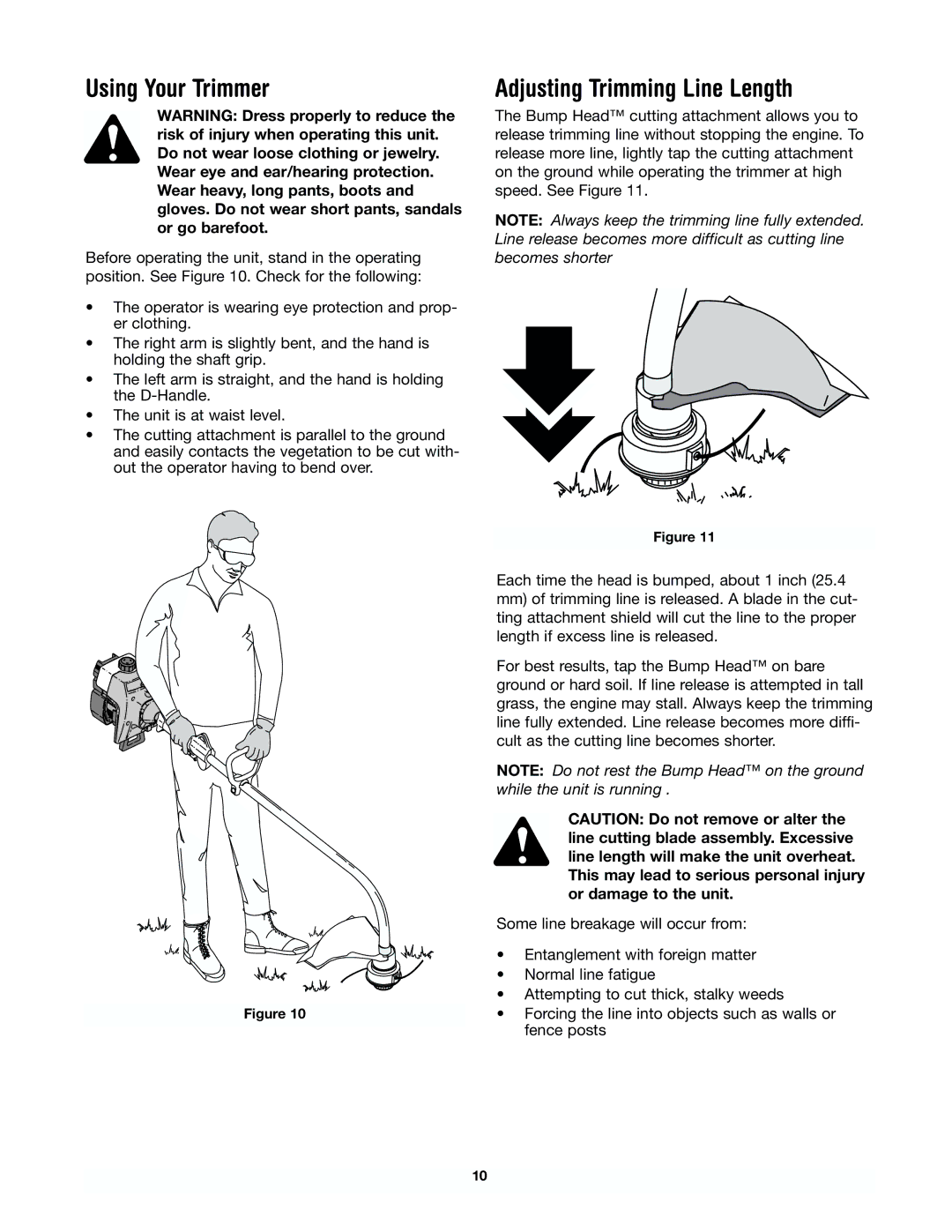 Yard Machines 41AD-280G000 manual Using Your Trimmer, Adjusting Trimming Line Length 