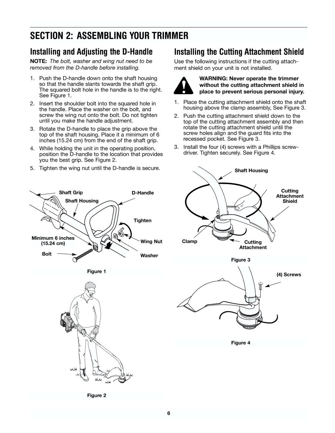 Yard Machines 41AD-280G000 manual Assembling Your Trimmer, Installing and Adjusting the D-Handle 