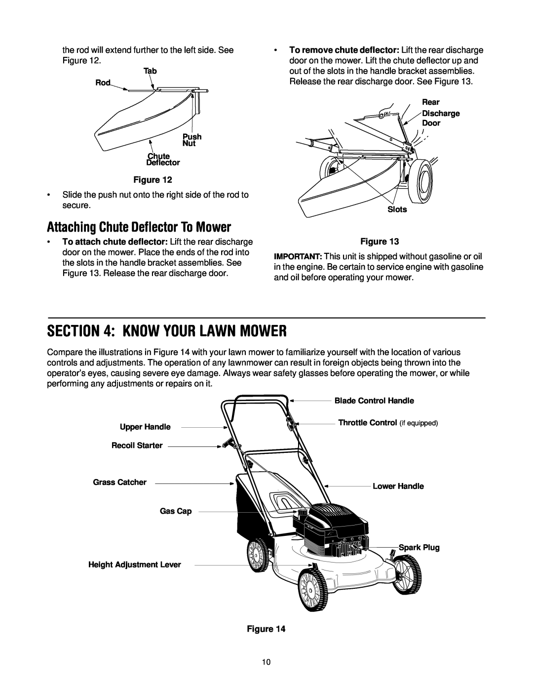 Yard Machines 429 manual Know Your Lawn Mower, Attaching Chute Deflector To Mower 