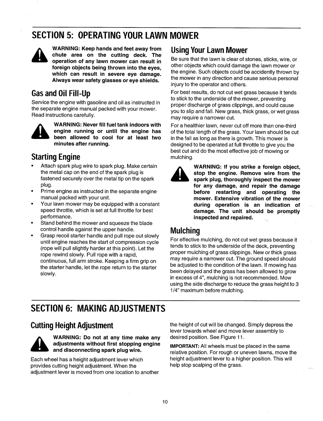 Yard Machines 500, 519 manual 