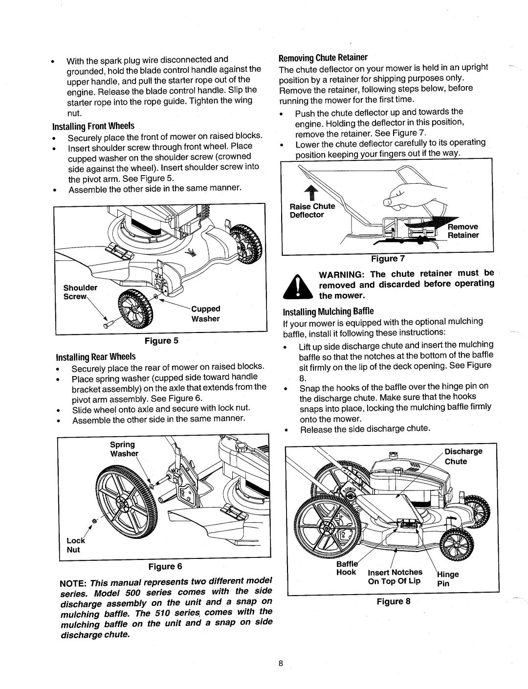 Yard Machines 500, 519 manual 