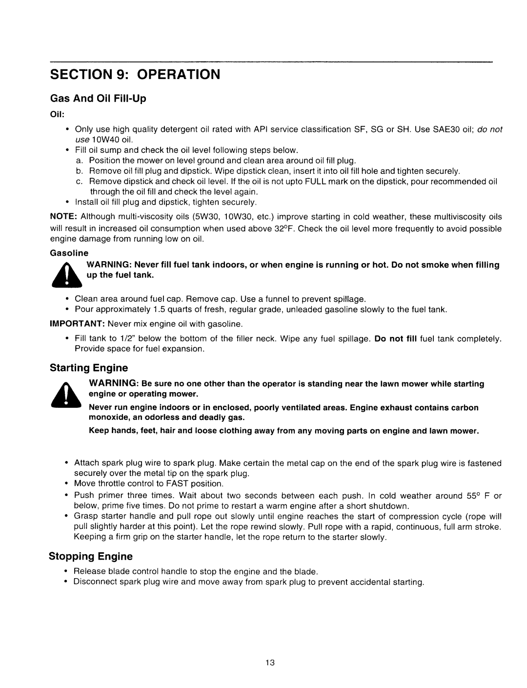 Yard Machines 500 Thru 509 manual 