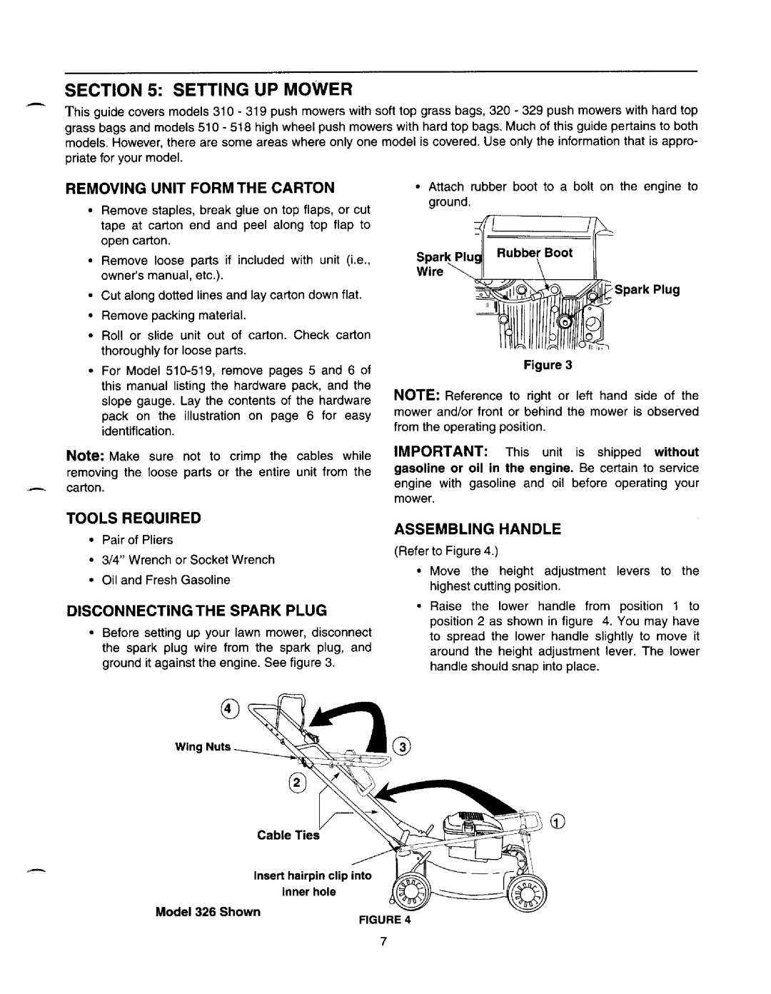 Yard Machines 310-329, 510-519 manual 