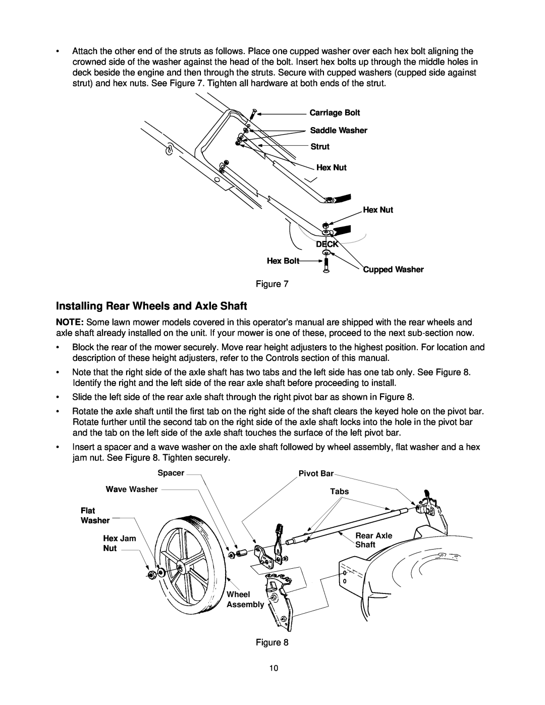 Yard Machines 580 Series manual Installing Rear Wheels and Axle Shaft 