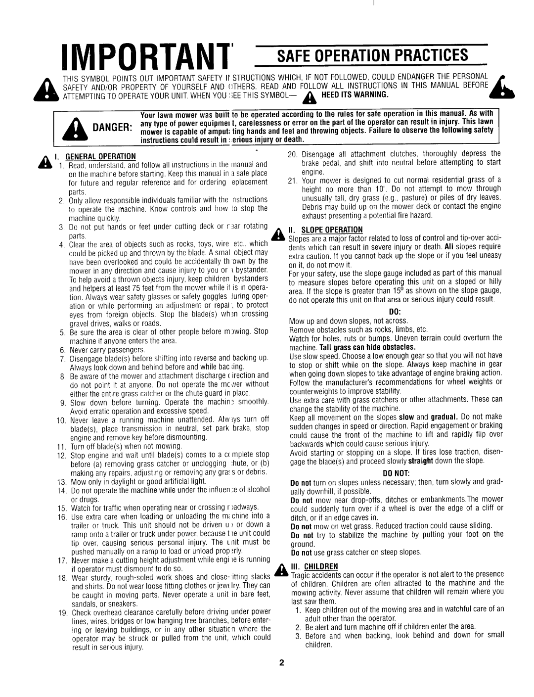 Yard Machines 660 Thru 679 manual 