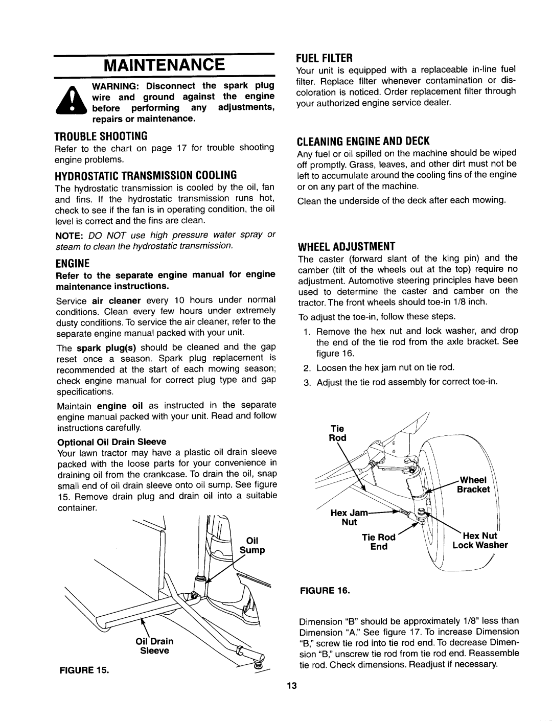 Yard Machines 690, 699 manual Maintenance, Fuelfilter 