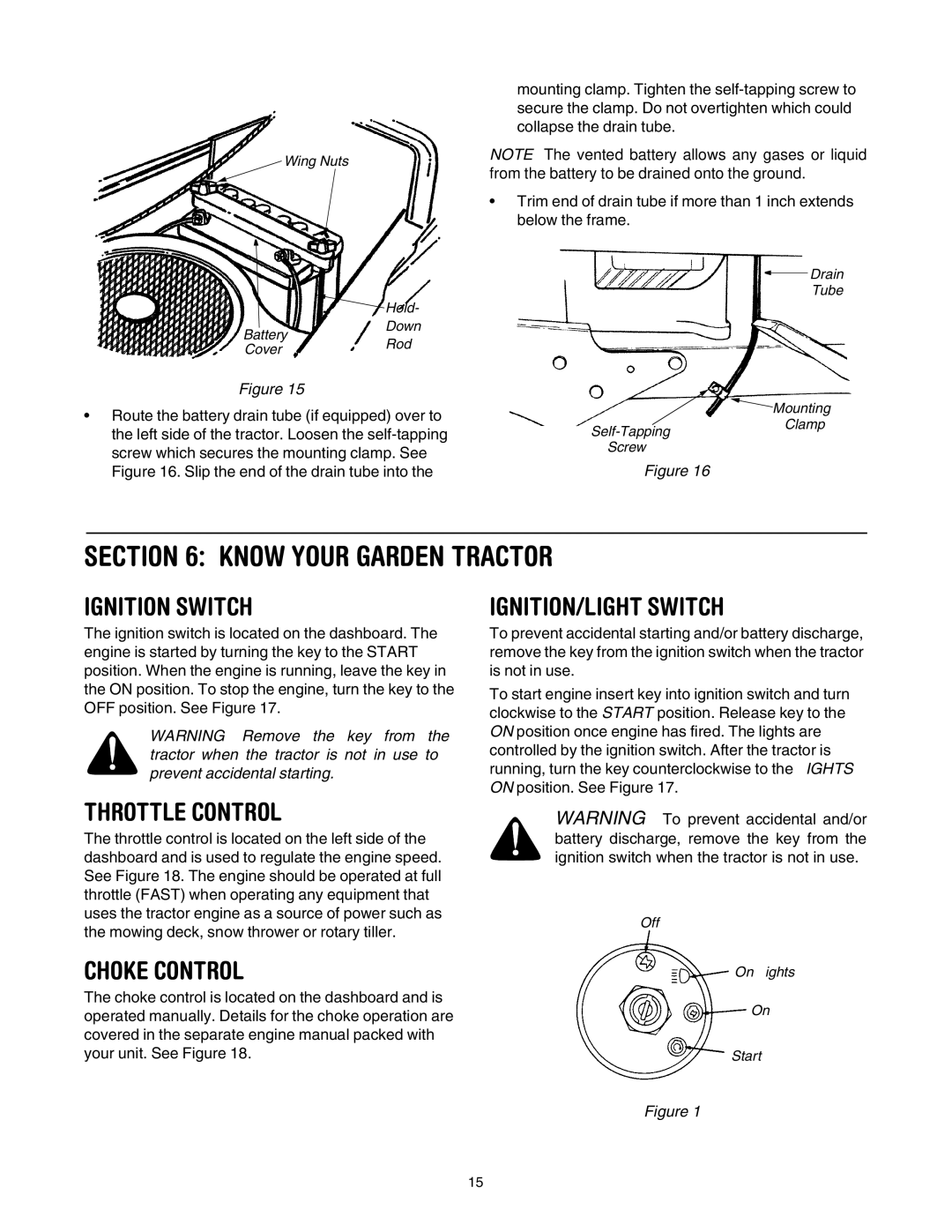 Yard Machines 820 Thru 829, 840 Thru 849 manual Know Your Garden Tractor, Ignition Switch, Throttle Control, Choke Control 