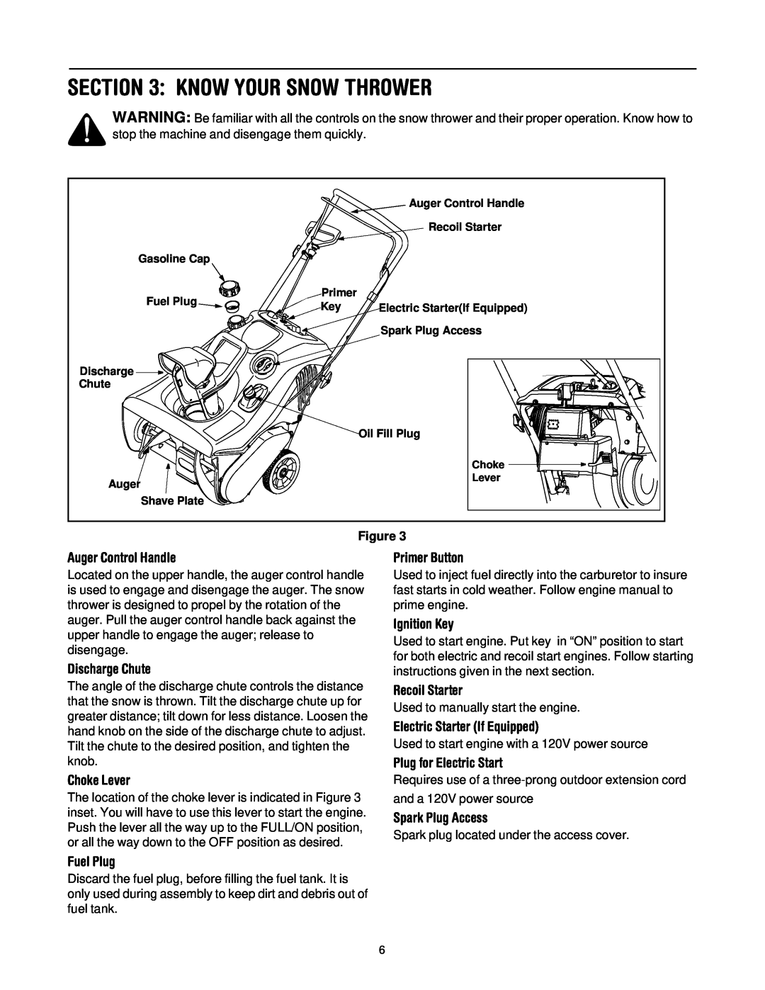Yard Machines E285, E295 manual Know Your Snow Thrower 