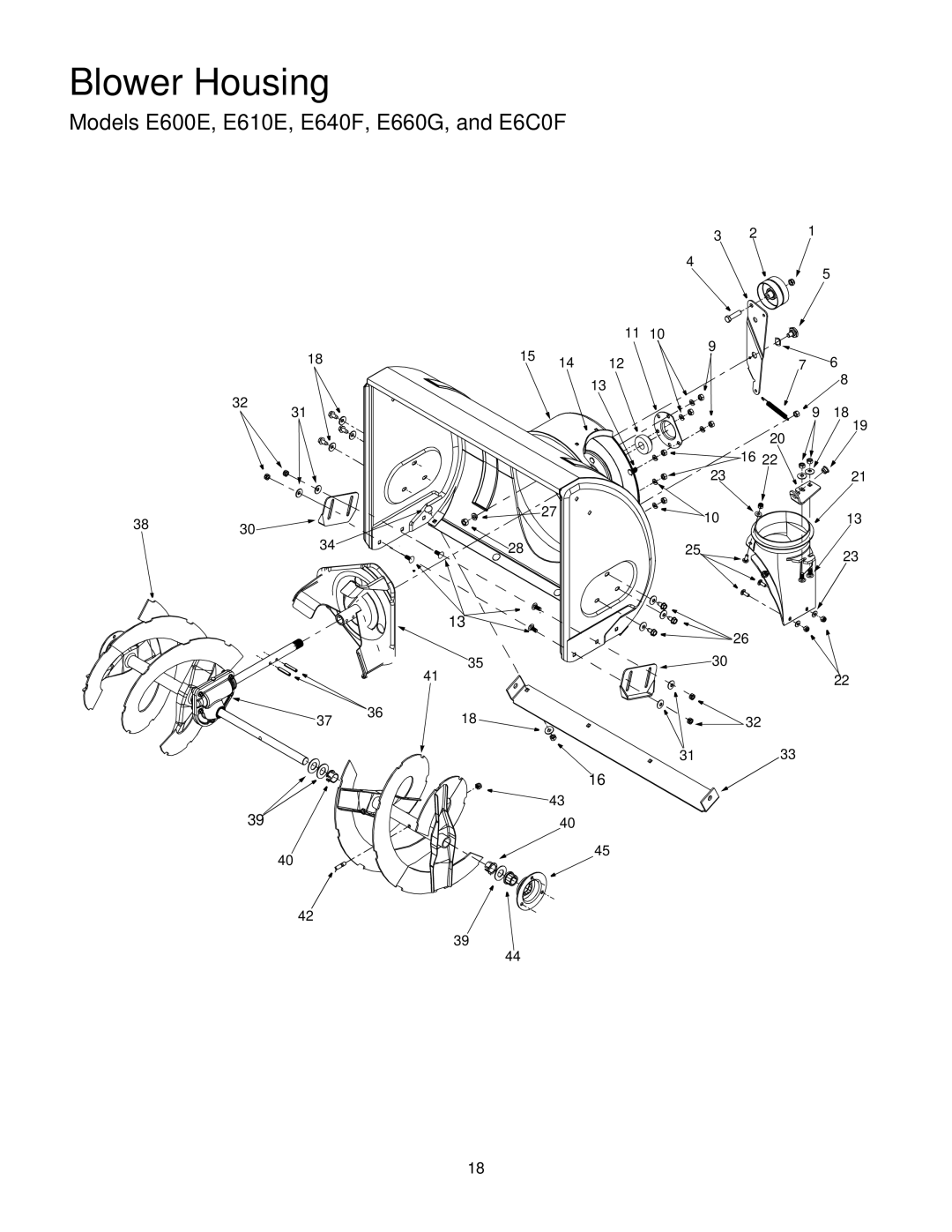 Yard Machines E640F, E6C0F, E610E, E660G, E600E manual Blower Housing 