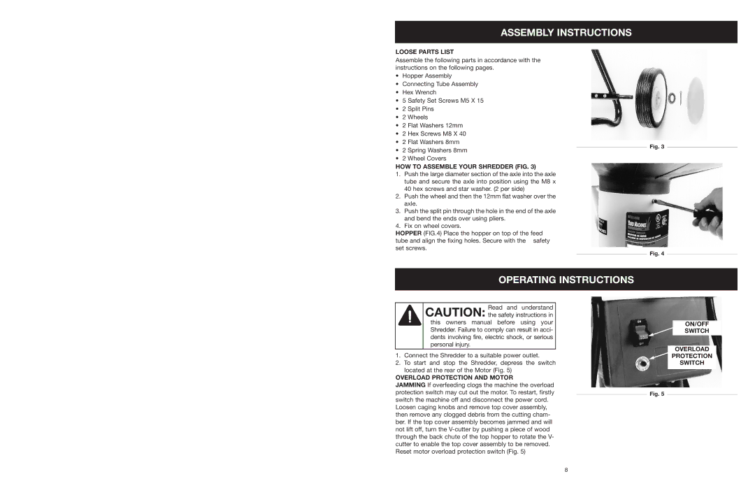 Yard Machines MTD1400K manual Assembly Instructions, Operating Instructions 