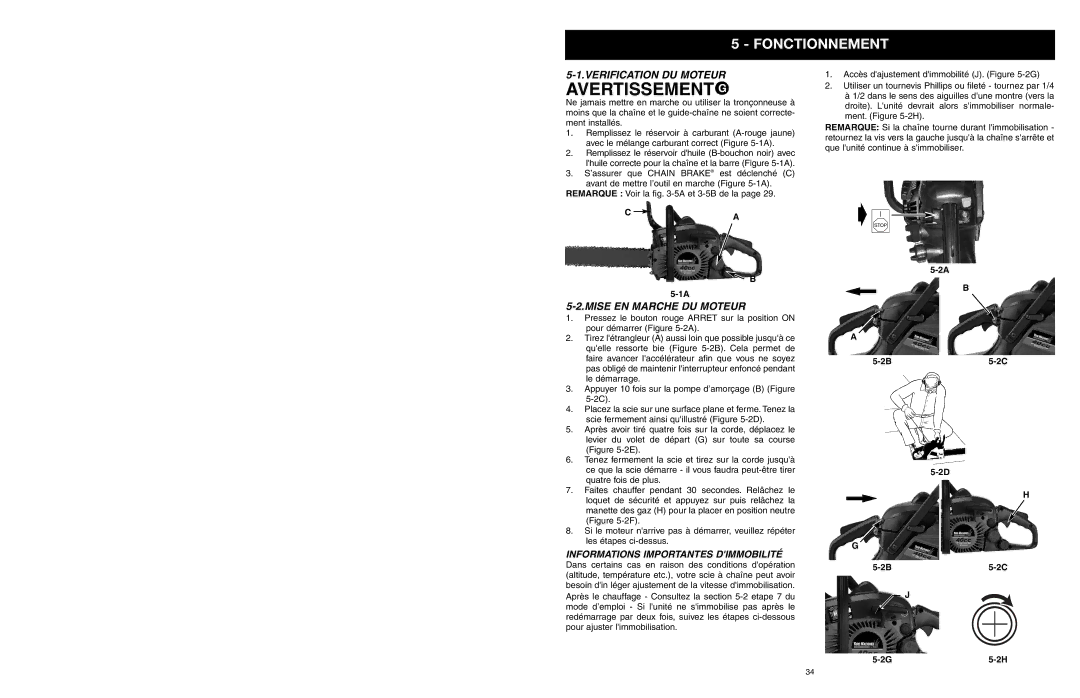 Yard Machines MTD1640NAVCC, MTD1840AVCC manual Fonctionnement, Verification DU Moteur, Mise EN Marche DU Moteur 