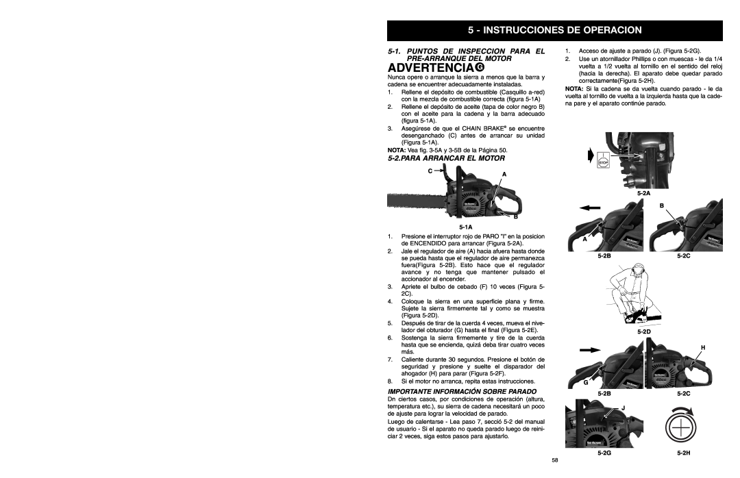 Yard Machines MTD1640NAVCC Instrucciones De Operacion, Puntos De Inspeccion Para El Pre-Arranque Del Motor, Advertencia 