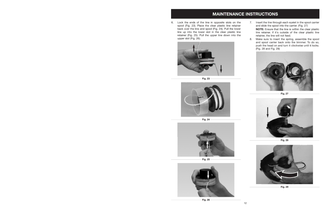 Yard Machines MTD27P manual Maintenance Instructions 