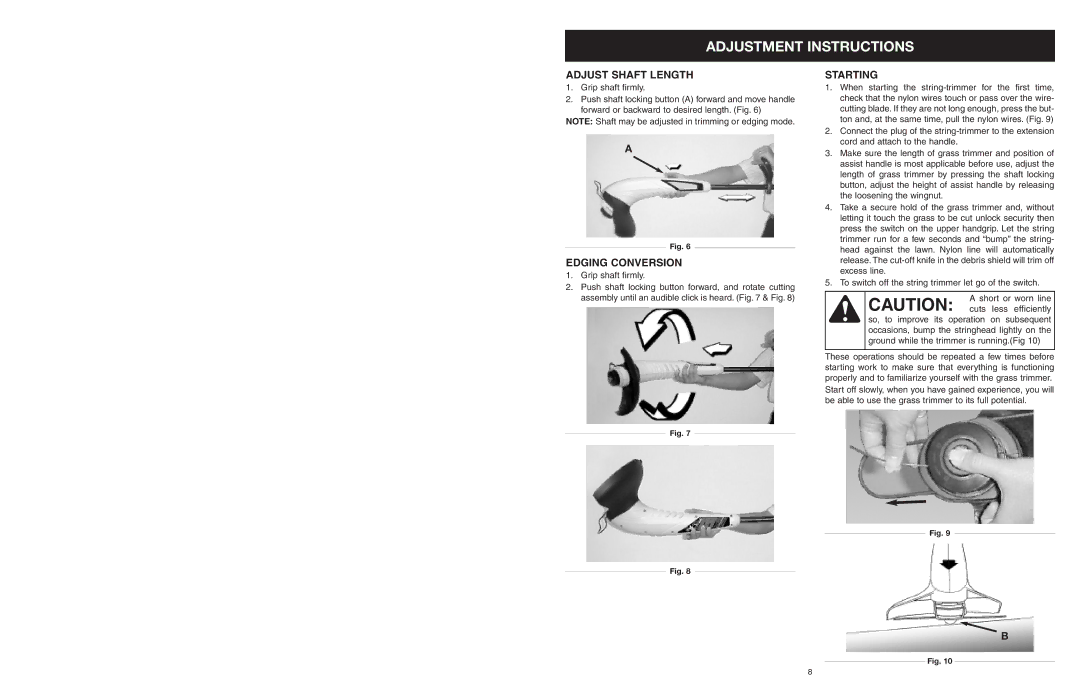 Yard Machines MTD27P manual Adjustment Instructions, Adjust Shaft Length 