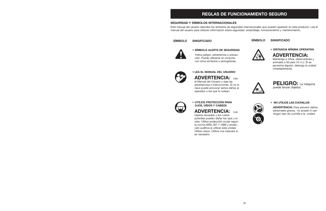 Yard Machines MTD308P manual Advertencia 