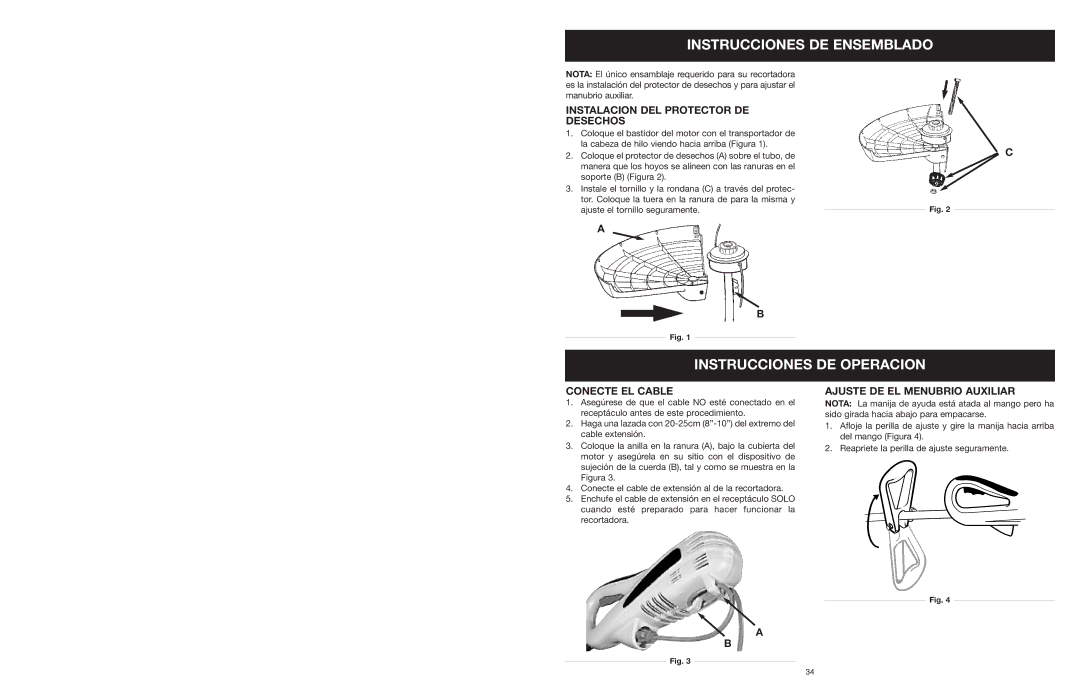 Yard Machines MTD308P manual Instrucciones DE Ensemblado, Instrucciones DE Operacion, Instalacion DEL Protector DE Desechos 