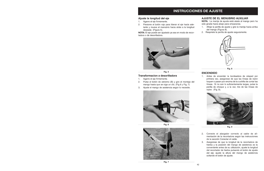 Yard Machines MTDA13P manual Instrucciones DE Ajuste, Ajuste DE EL Menubrio Auxiliar, Encendido 