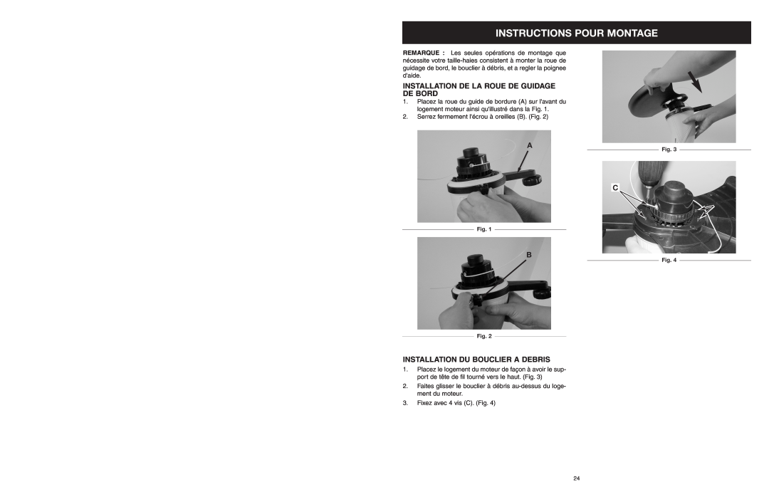 Yard Machines MTDA13P manual Instructions Pour Montage, Installation De La Roue De Guidage De Bord 