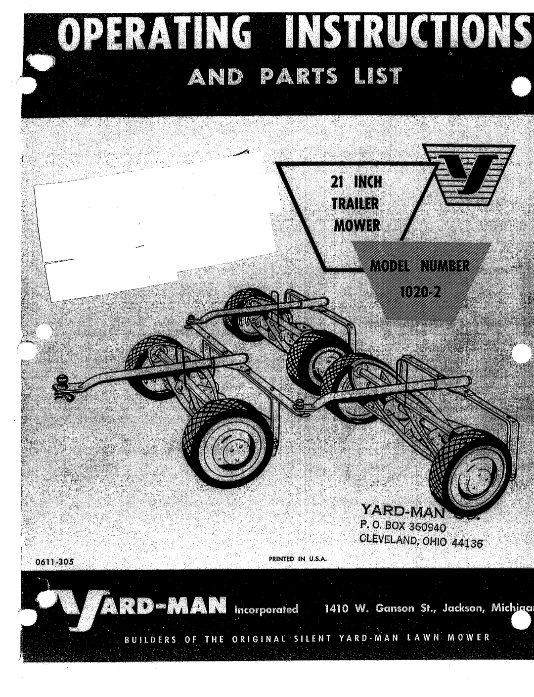 Yard-Man 1020-2 manual 