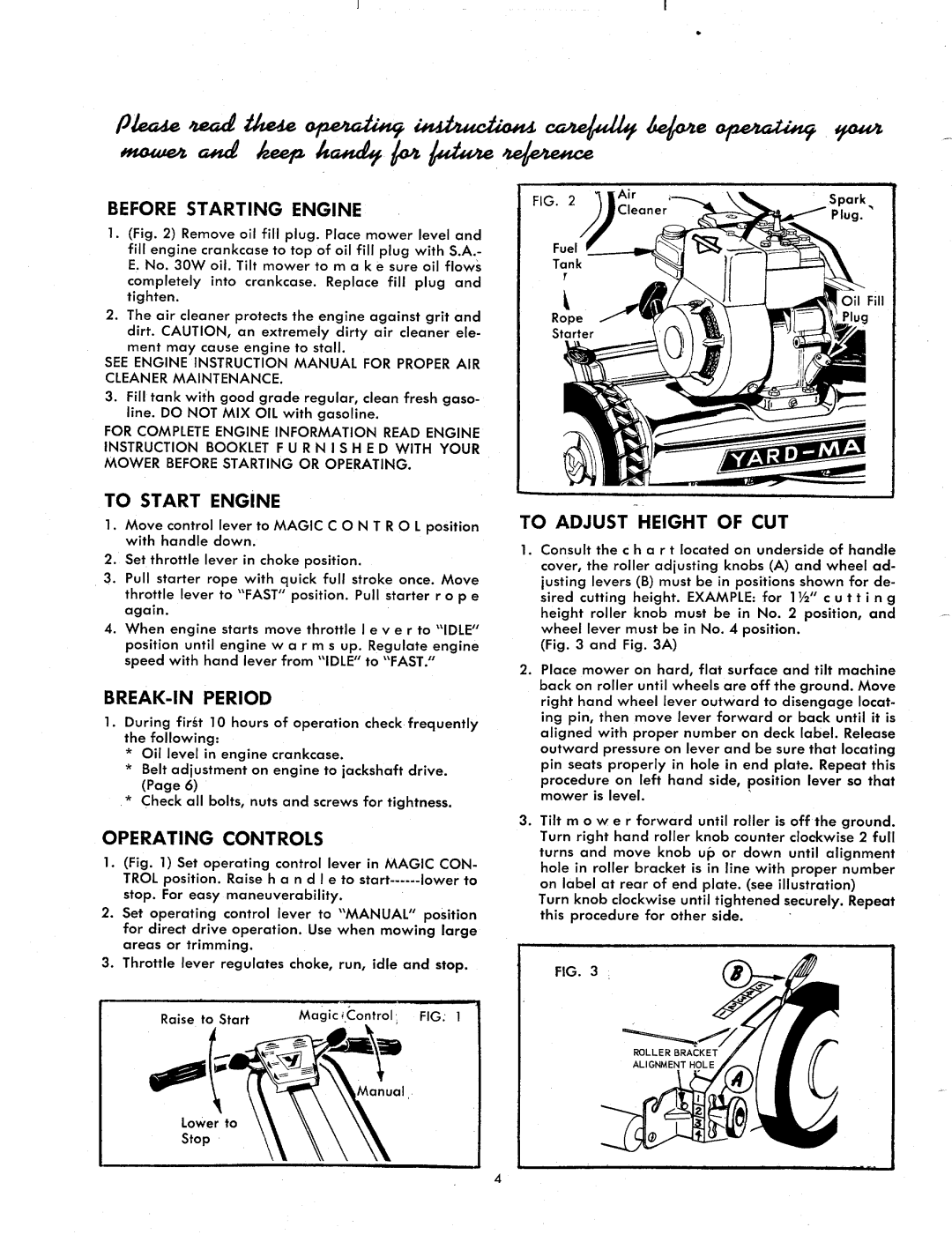 Yard-Man 1040-5 manual 