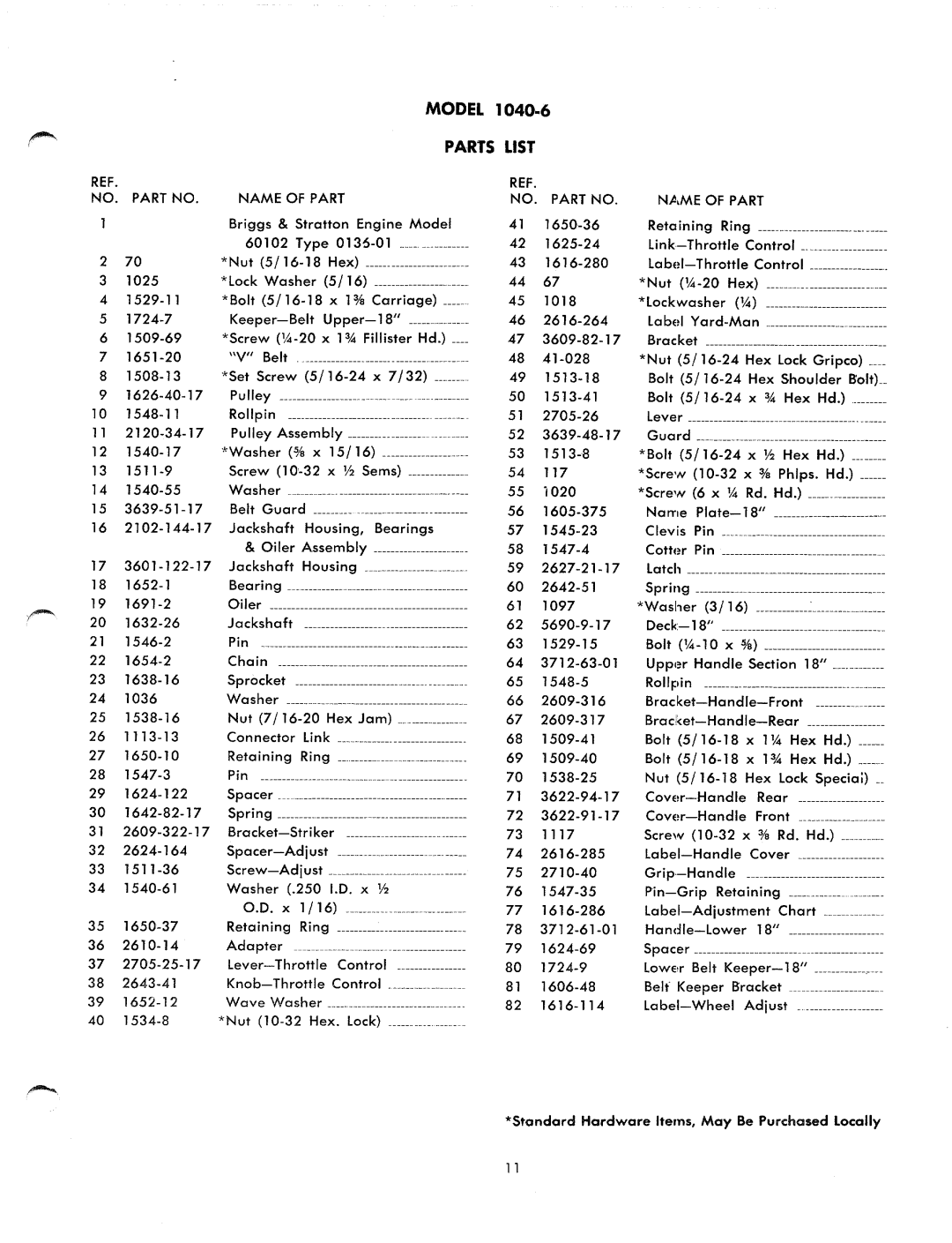 Yard-Man 1040-6 manual 