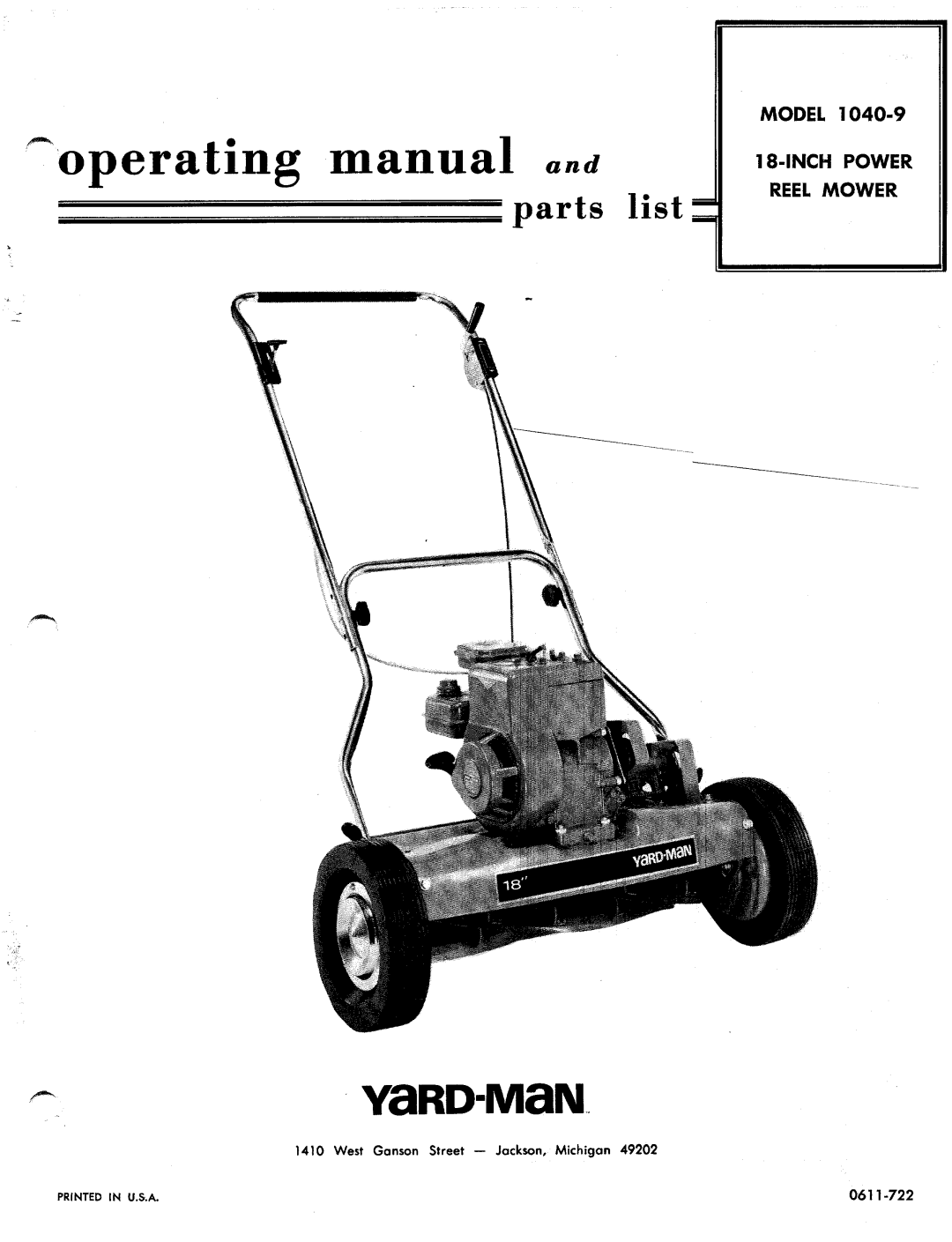 Yard-Man 1040-9 manual 