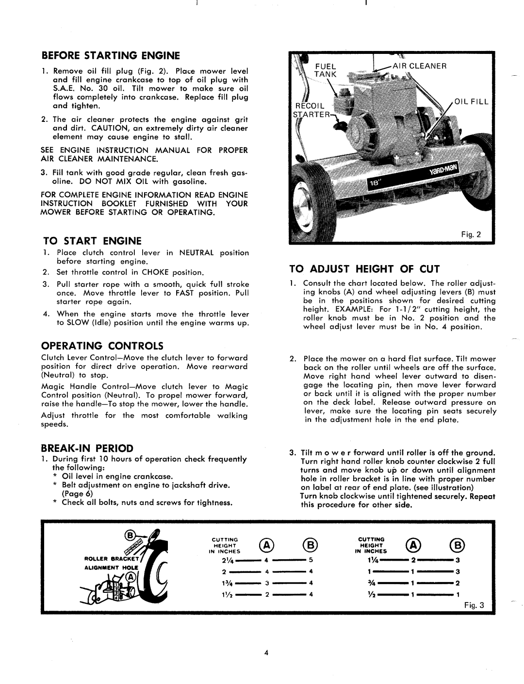 Yard-Man 1040-9 manual 