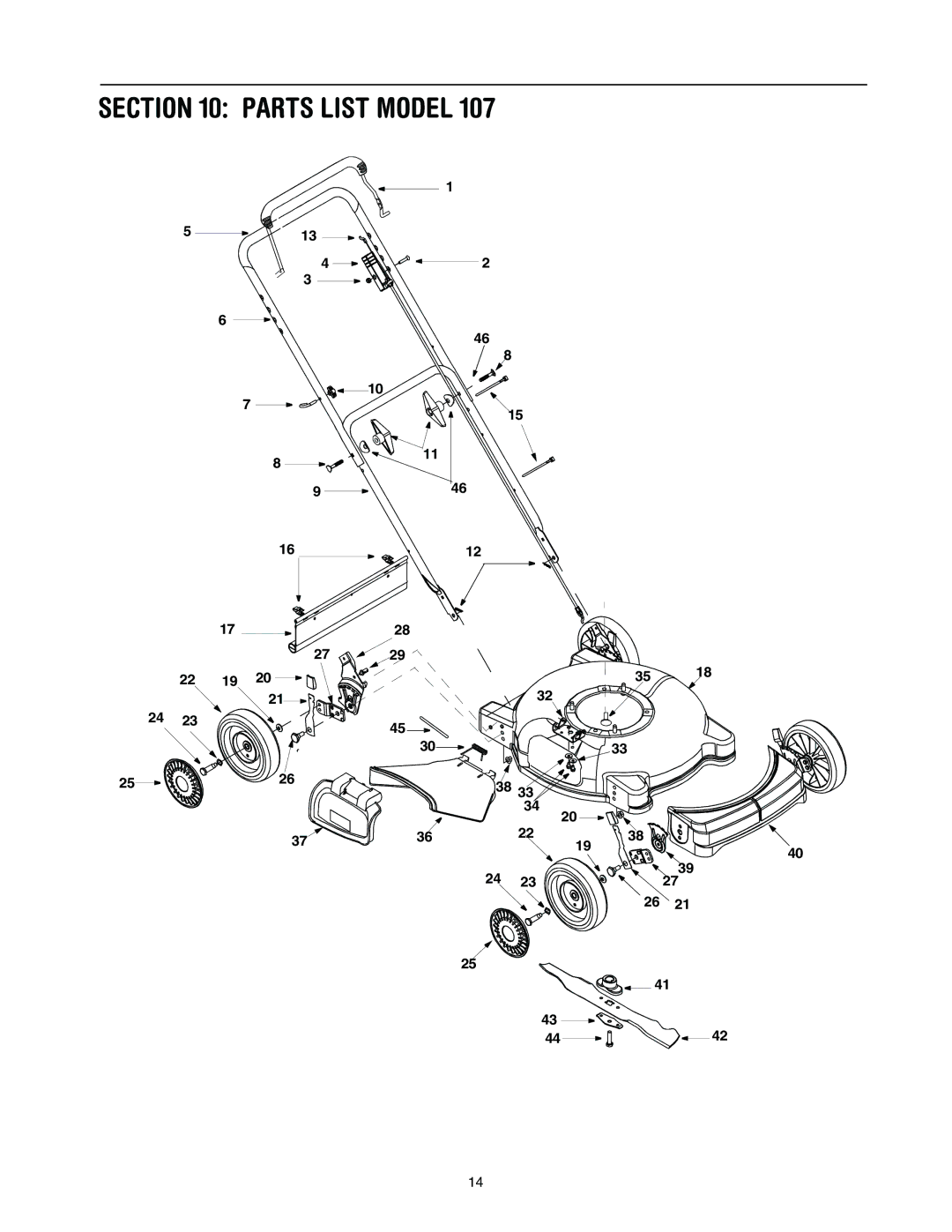 Yard-Man 107 manual Parts List Model 