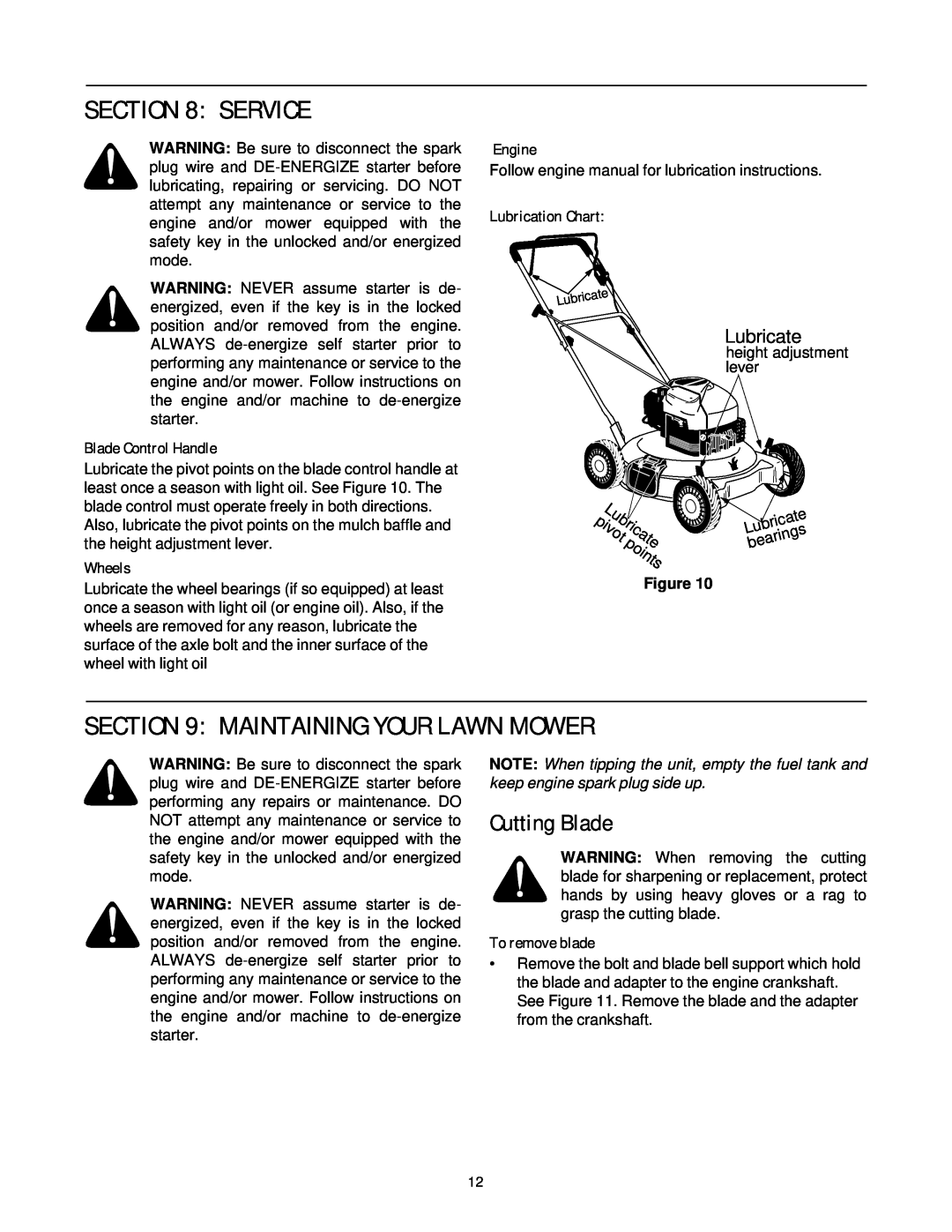 Yard-Man 109T manual Service, Maintaining Your Lawn Mower, Cutting Blade 