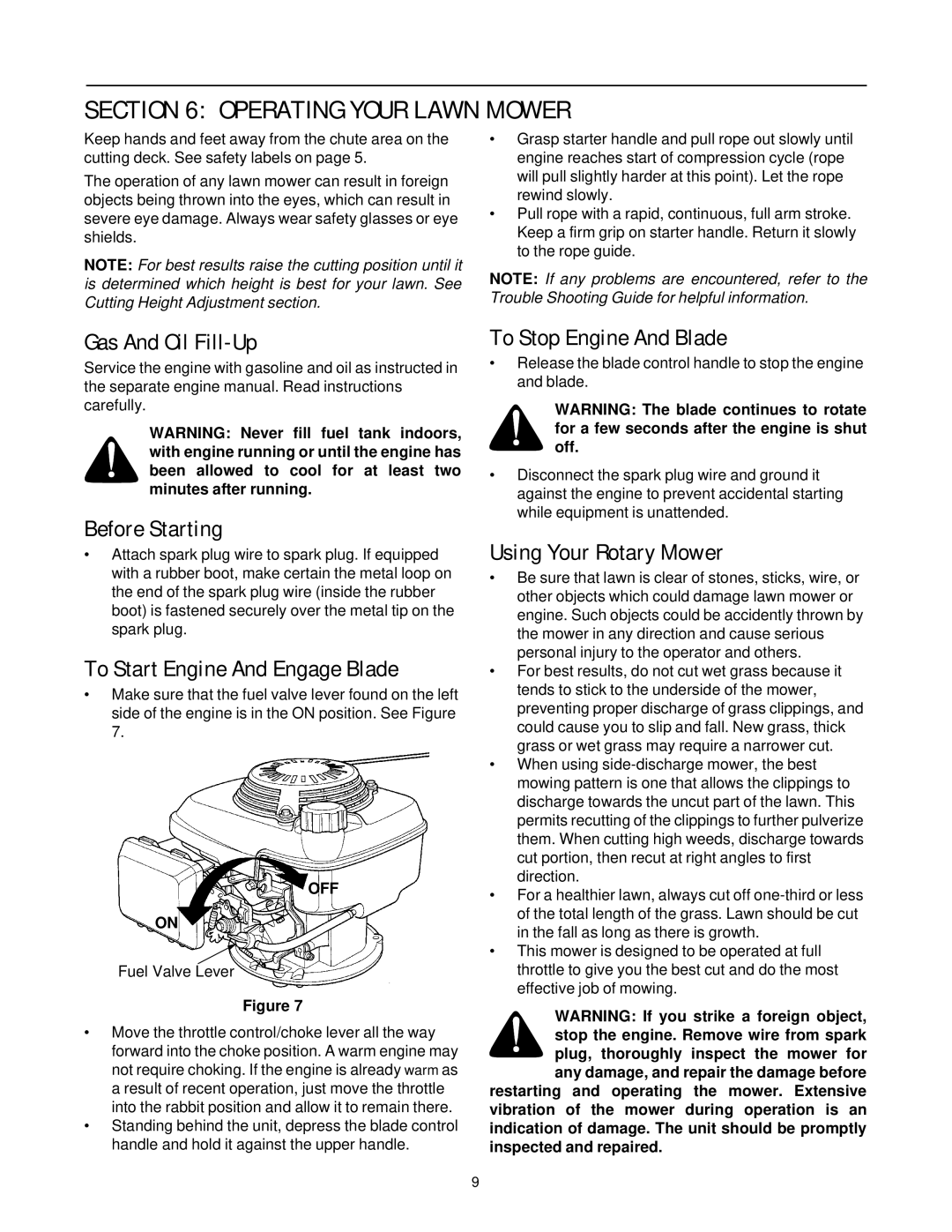 Yard-Man 11A-108Q401 manual Operating Your Lawn Mower, Gas And Oil Fill-Up, Before Starting, To Stop Engine And Blade 