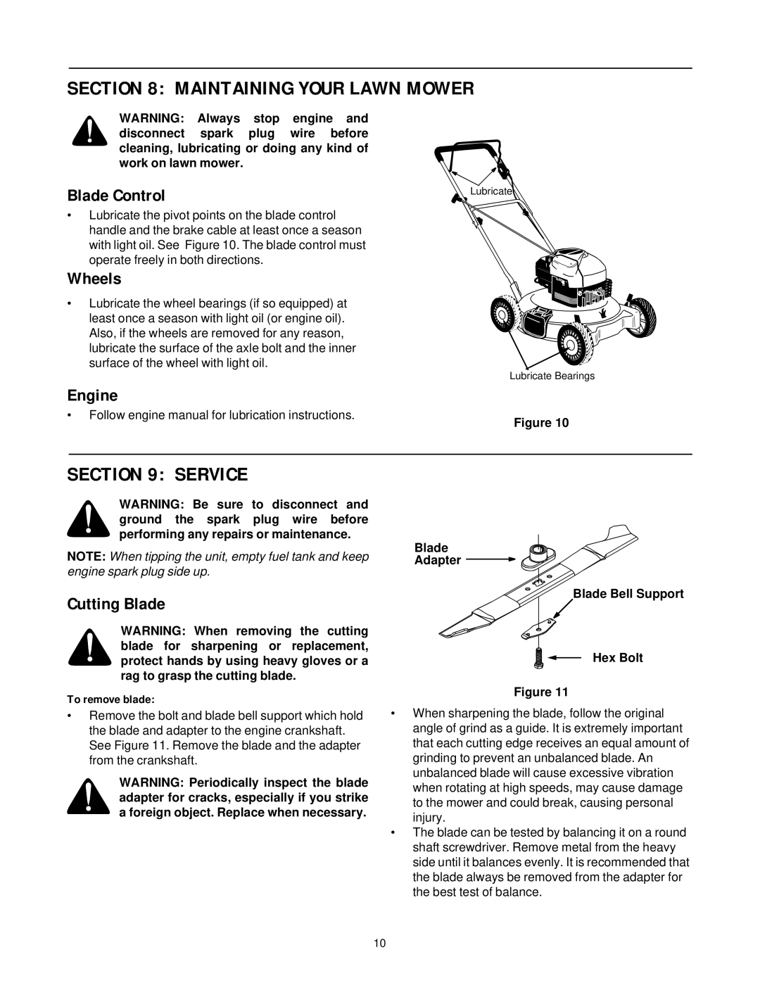 Yard-Man 11B-106C401, 11B-106C701 manual Maintaining Your Lawn Mower, Service 