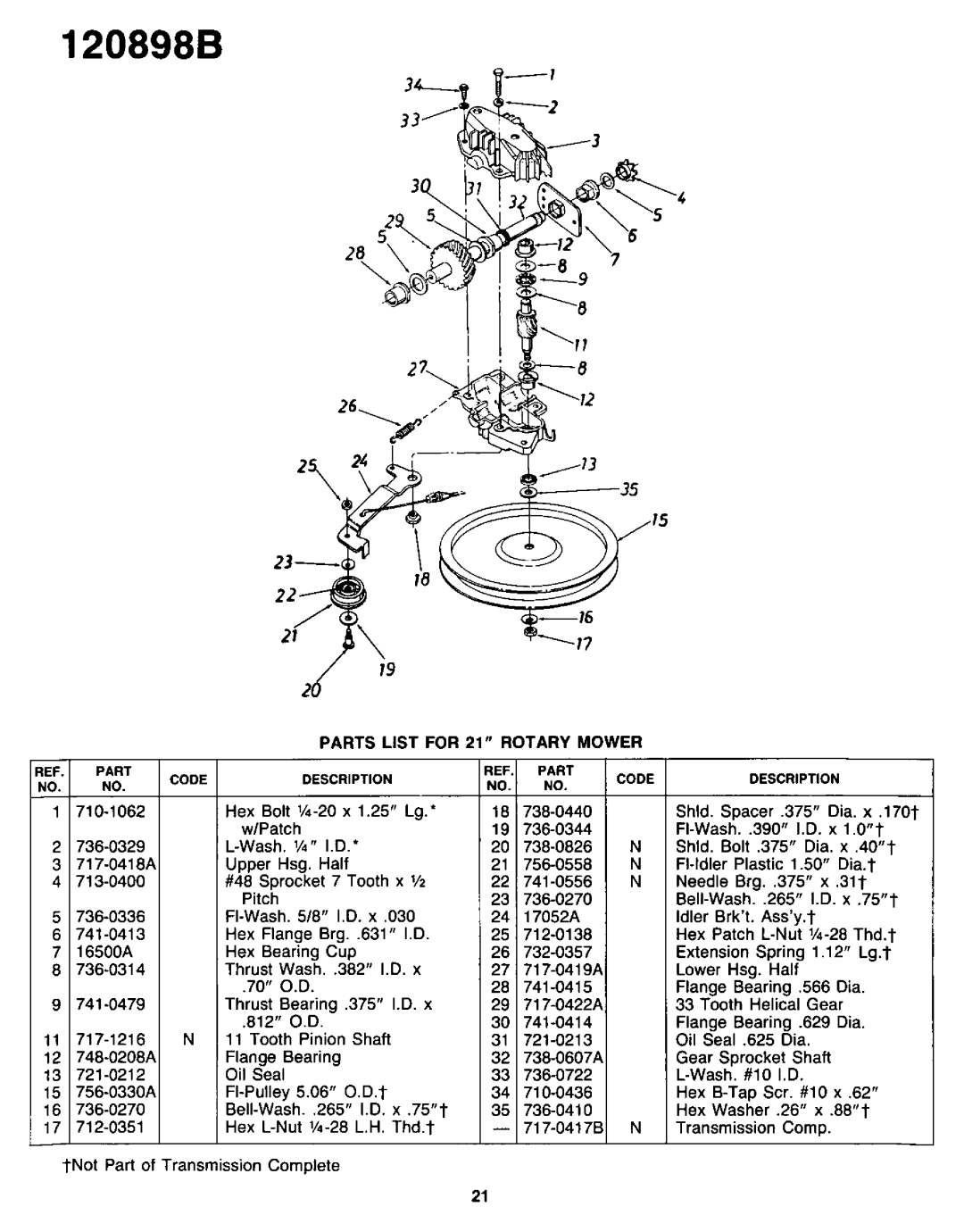 Yard-Man 120898B manual 