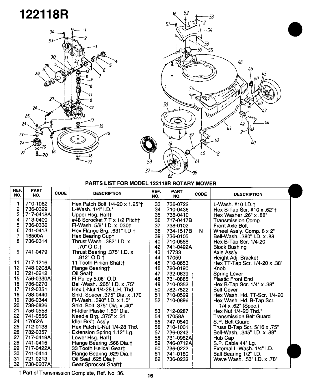 Yard-Man 122118R manual 