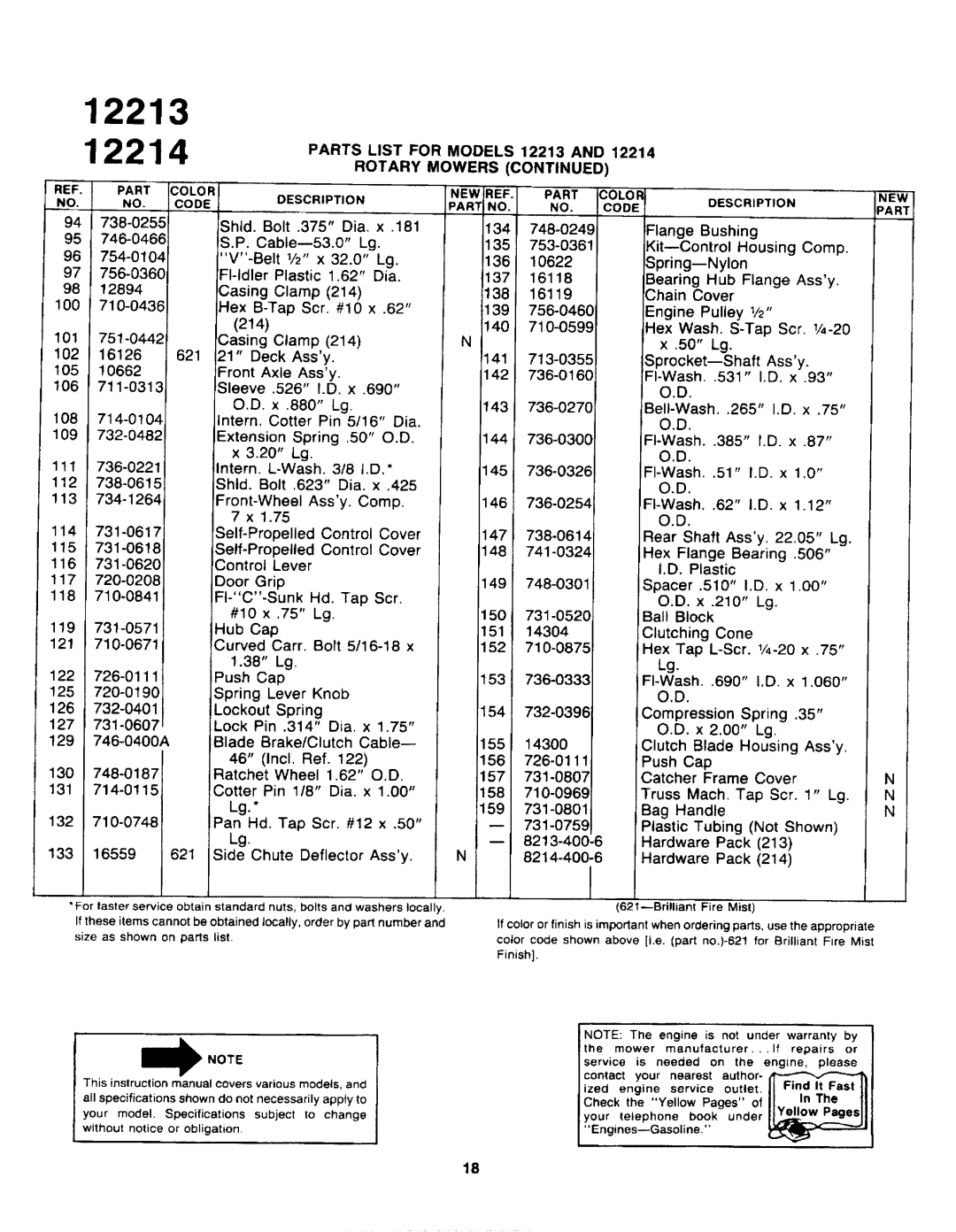 Yard-Man 12214C, 12213C manual 