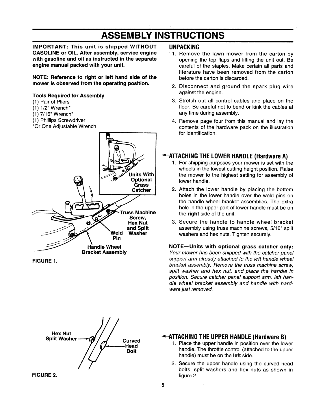 Yard-Man 122898B manual 