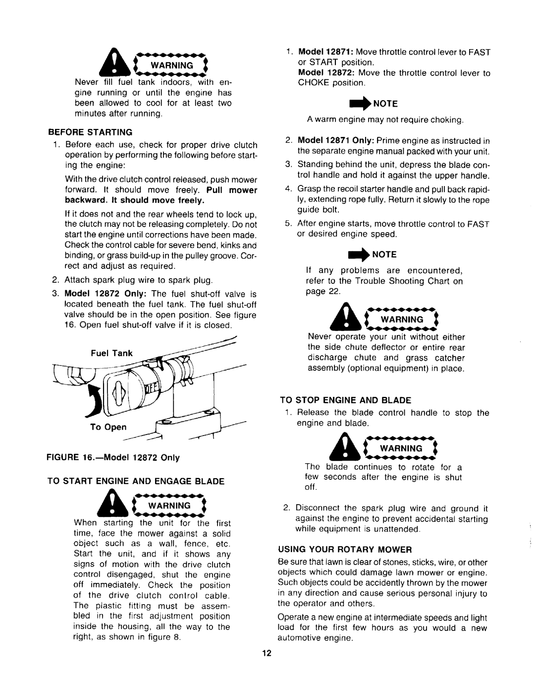 Yard-Man 12871-7, 12872-7 manual 