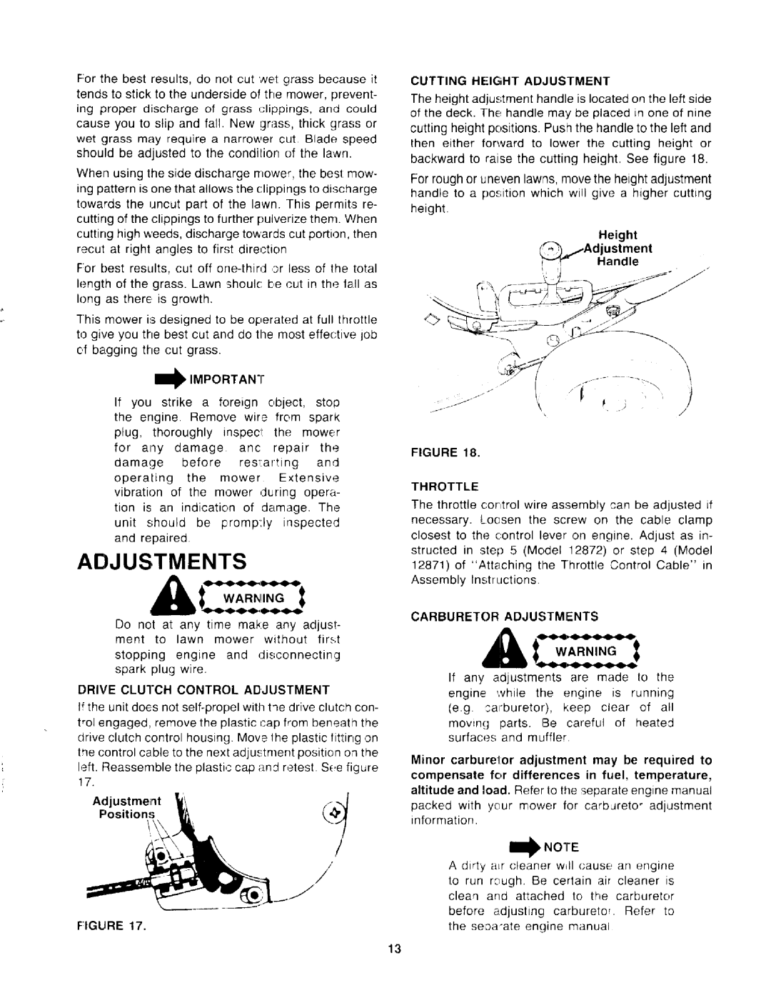 Yard-Man 12872-7, 12871-7 manual 