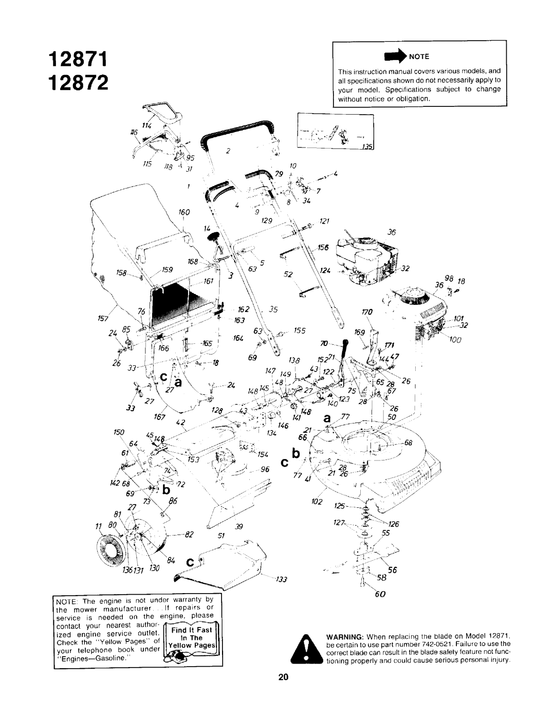 Yard-Man 12871-8, 12872-8 manual 