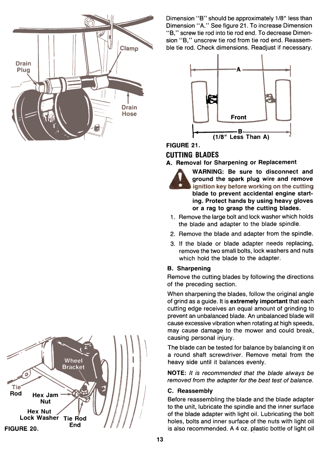 Yard-Man 131704F, 131704G, 131734G manual Fuelfilter, Cuttingbladesa, Cleaningengineand Deck, Wheel Adjustment 