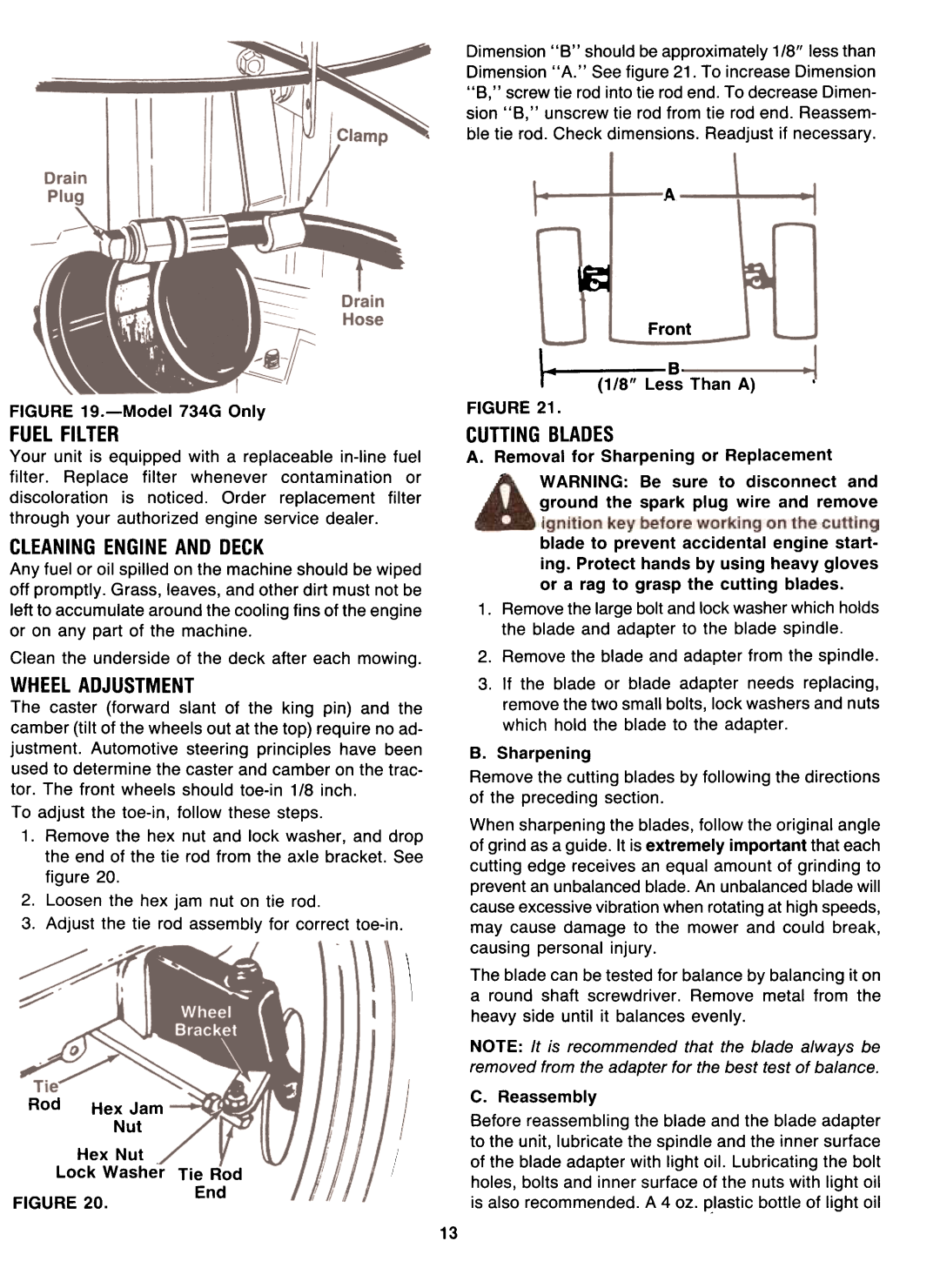 Yard-Man 131704F Fuelfilter, Cuttingbladesa, Cleaningengineand Deck, Wheel Adjustment, Front, Reassembly, Nut Hex Nut 