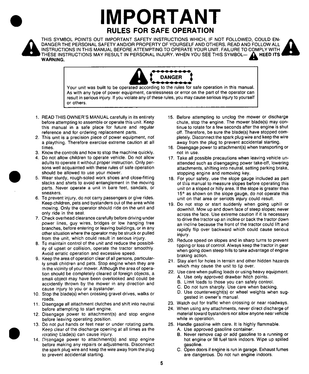 Yard-Man 13504-8, 13518-8 manual 