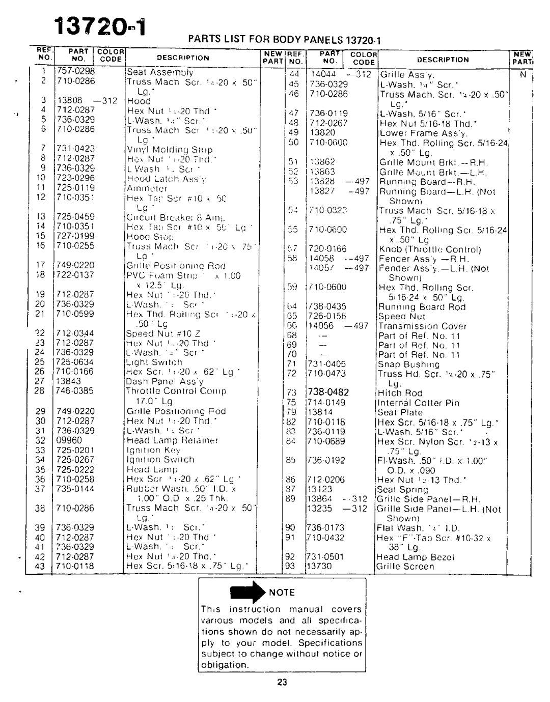 Yard-Man 13720-1 manual 