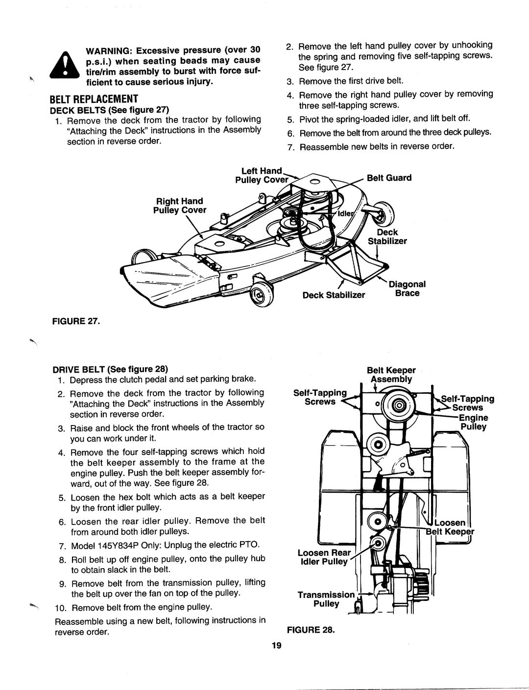 Yard-Man 145V834H401, 145W834P401, 145Y834P401 manual 